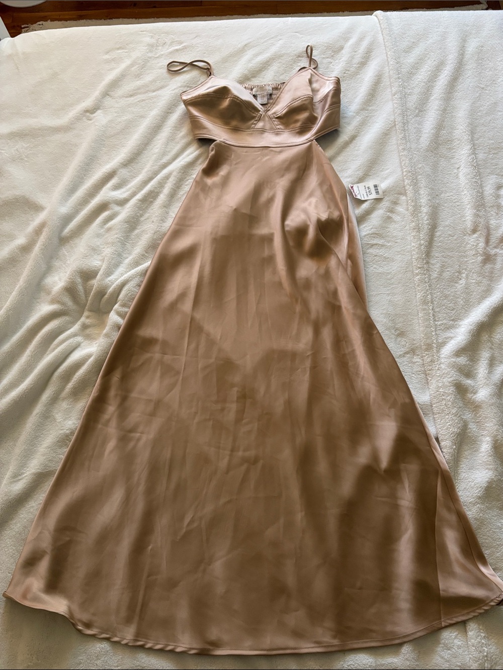 House of Harlow 1960 Strapless Slip Dress in Blush Taupe